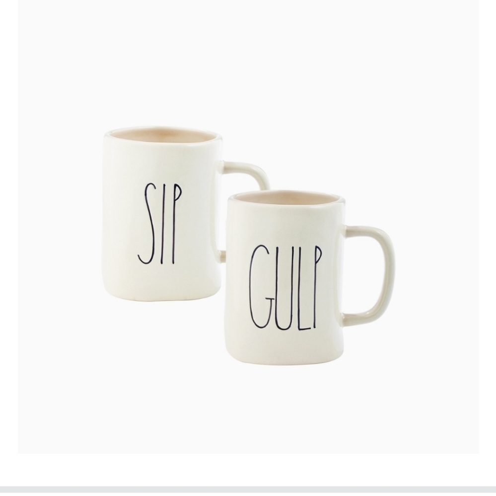 Rae Dunn by Magenta "Sip" & "Gulp" Mugs | 16 oz. - Picture 1 of 5